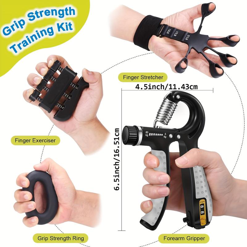 Pro Grip Trainer 4-Pack  Adjustable Resistance (10-130 lbs) Gym Muscle Builder， Weak Grip? Fix in 2 Weeks!  (Office/Gym/Carpal Tunnel Relief) forearm exerciser