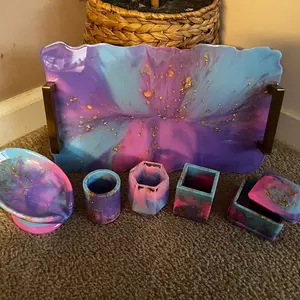 Resin Tray inspired by cotton candy