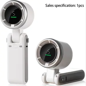 Portable Handheld Mini Turbine Fan, USB Rechargeable Travel Neck Fan, 5 Speed Settings, 15000 Rpm, Up to 12 Hours Battery Life