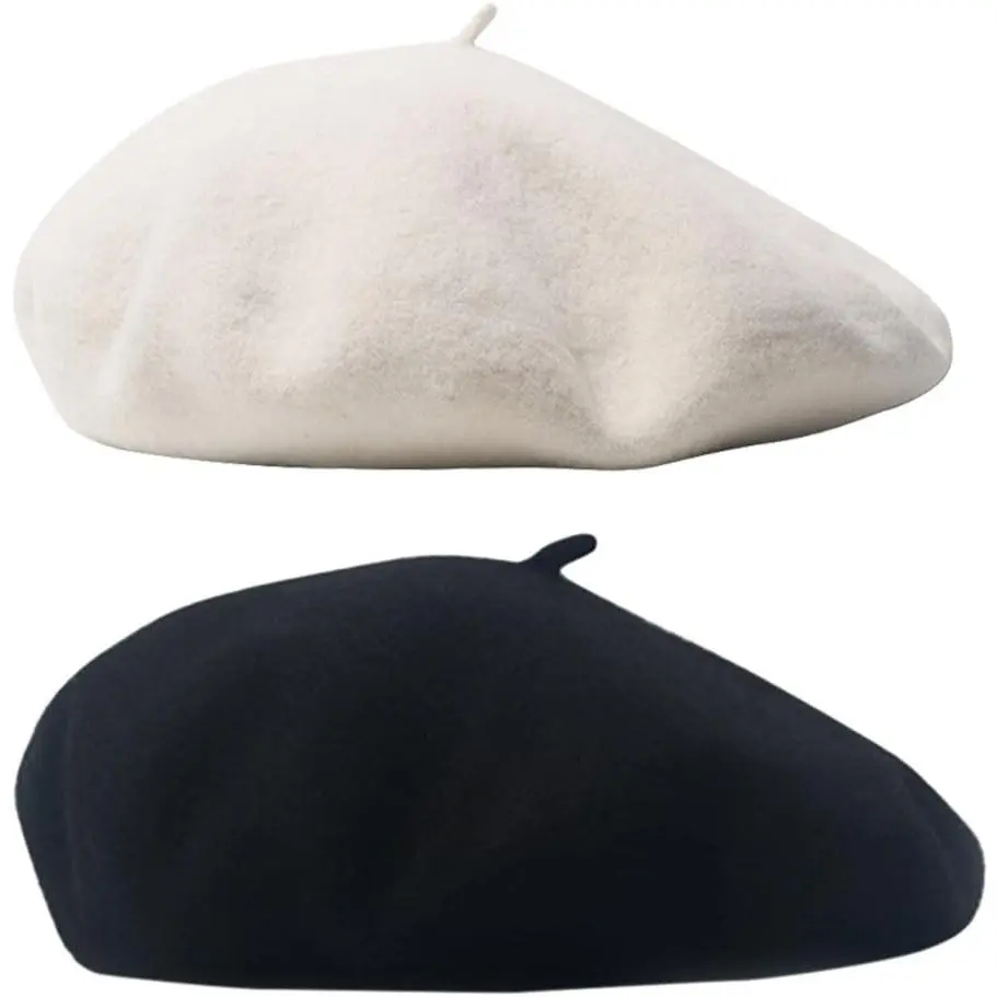 Women Men   Beret Solid Color Warm Beanie Hat Artist Painter Fancy Dress Costumes