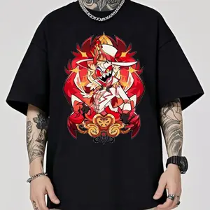 Lucifer Morningstar Shirt, Lucifer Hazbin Hotel Tee, Hazbin Hotel Movie Graphic T-Shirt, Unisex Anime Streetwear Top