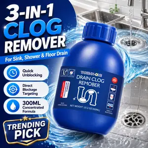 3-in-1 Drain Cleaner, Fast-Acting Clog Remover for Kitchen Sinks, Shower & Bathtub Drains, Safe for All Pipes, Home Formula