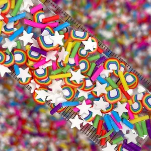 Rainbow and Star, Sky Polymer Clay Sprinkle Mix (NOT EDIBLE) D8-16