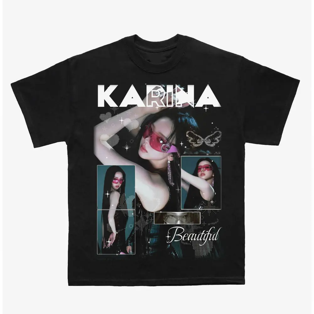 Karina T-Shirt, K-Pop Korean Music Graphic Tee, Trendy Casual Streetwear Shirt and K-Pop Fans