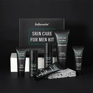 Lakerain Men's All-In-One Skincare Kit, Exfoliant, Essential for Busy Professionals & Daily Commuters, Controls Oil, Cleanses, Exfoliates, Locks in Moisture, Hydrating