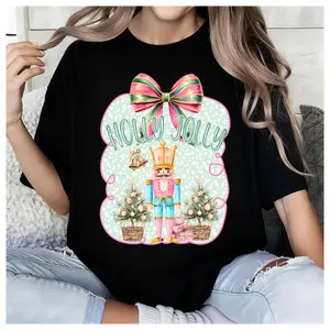 Delivered after Christmas-Holly Jolly Christmas Holiday T-Shirt, 100% Cotton Coquette Nutcracker Tee, Perfect Xmas Gift
