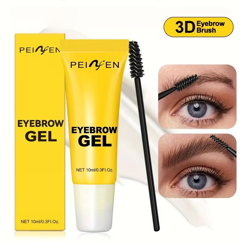 Brow gel with brush, 3D clear colorless setting eyebrow mascara, 12-hour long-lasting, waterproof and sweatproof, strong-hold shaping gel, Brow Lamination Gel, suitable for all eyebrow types, creates a bold eyebrow look,