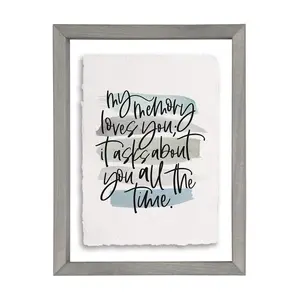 Sincere Surroundings. 14" Memory Loves You. Floating Frame Art