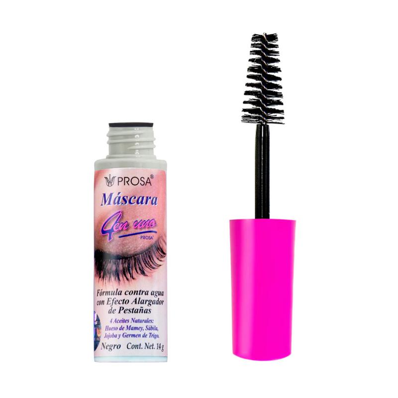 Prosa Viral 4 Pack - 4 in 1 Mascara Collection - Professional Silicone Brush for Natural Lash Definition & Longer Length - Makeup