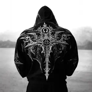 Men’s 3D Dark Spider Hoodie – Oversized Streetwear Pullover