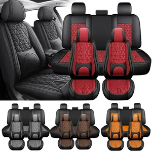 For Ford F150 F250 F350 F450 Seat Covers 2015-2023 2024 2025 2026,Full Set Leather Waterproof Trucks Pickup Seat Covers Custom Fit for Ford F150 Accessories,Car Seat Cover for SuperCrew/CrewCab(XL,XLT)