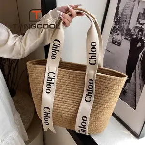 Large Woven Straw Tote Bag for Women 2025 Beach Vacation Work Bucket Purse