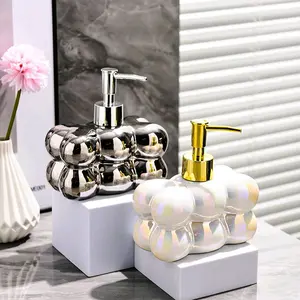 400ml Ceramic Lotion Dispenser Bottle – For Hand Soap, Shampoo & Bath Gel
