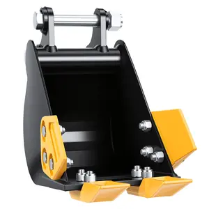 7.87-Inch Narrow Backhoe Bucket for 0.8-1.8 Ton Mini Excavator, Manganese Steel Trenching Digging Bucket with Teeth, Easy Installation Digger Bucket for Soil Digging & Landscaping