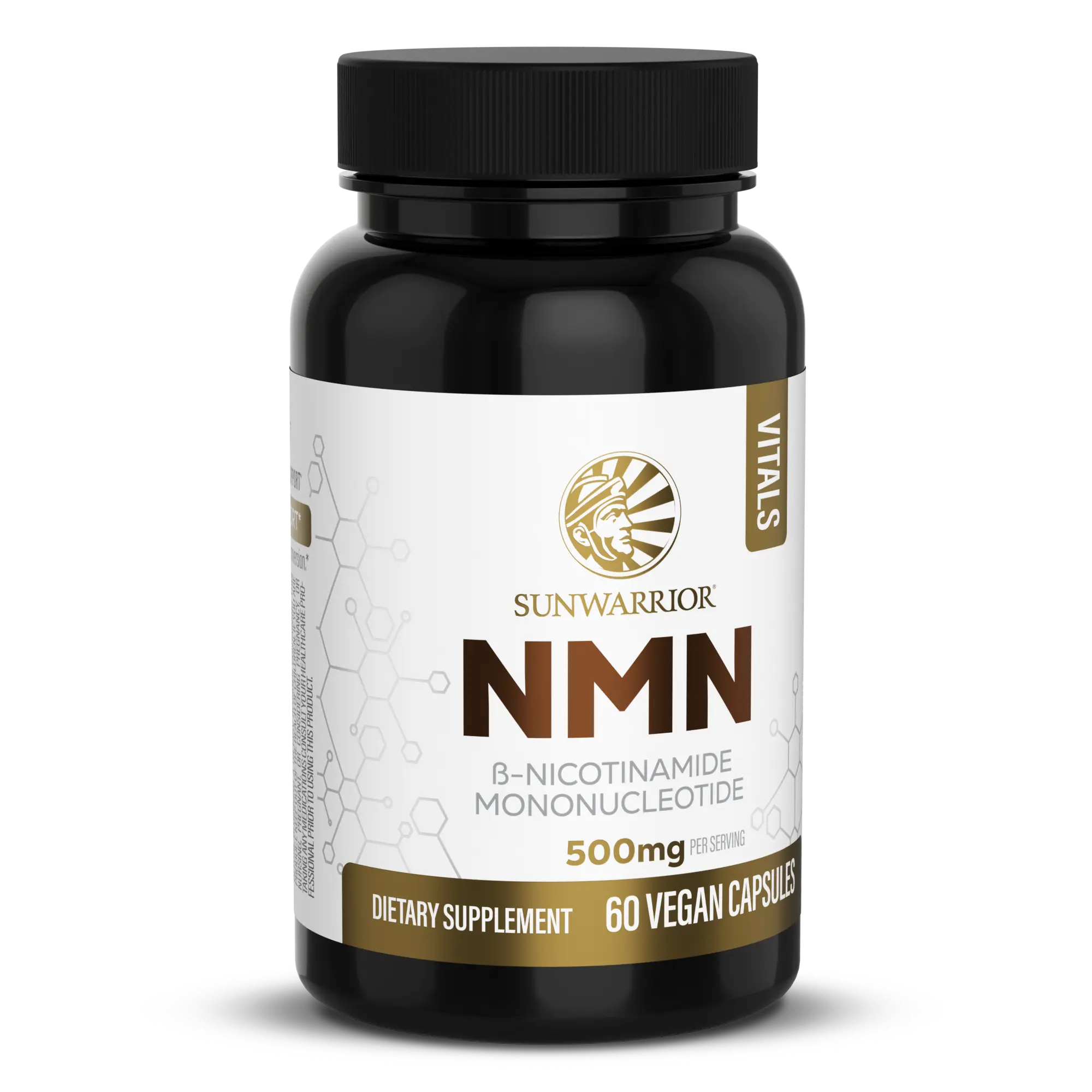 Sunwarrior Natural NMN Dietary Supplement Capsules - 500mg, 60ct Bottle, 30 Servings for Body Health, Adults, Easy Daily Routine Addition, Energy Level Elevation & Energy Balance, Vitamin, Supplement Stack