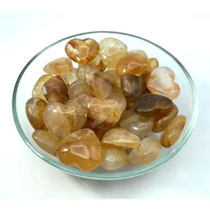 Gold Hematoid Quartz Mini Heart 1 Inch Gemstone Gold Hematoid Quartz Mini Heart 1"  #SK3364