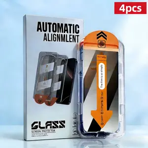 4 Pack Privacy Screen Protector for iPhone Anti-spy Tempered Glass HD 28° Privacy Compatible with iPhone 17 16 15 14 13 12 11 Series, Easy Installation(Auto Installation Tool (soft Cover)) Accessories|