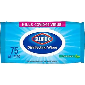 Clorox Disinfecting Wipes, Bleach Free Cleaning Wipes, Fresh Scent, 75 Count (Package May Vary)