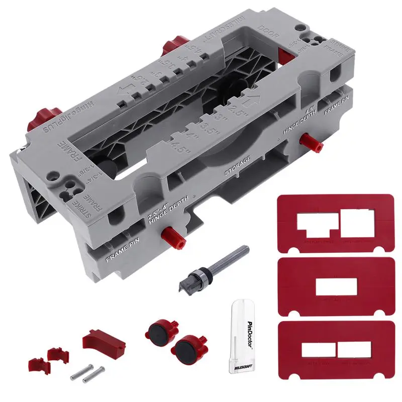 212 MAIN Milescraft 2037634 13-Piece Door Hinge Jig Template, Latch, Mortise Tool for Door Installation