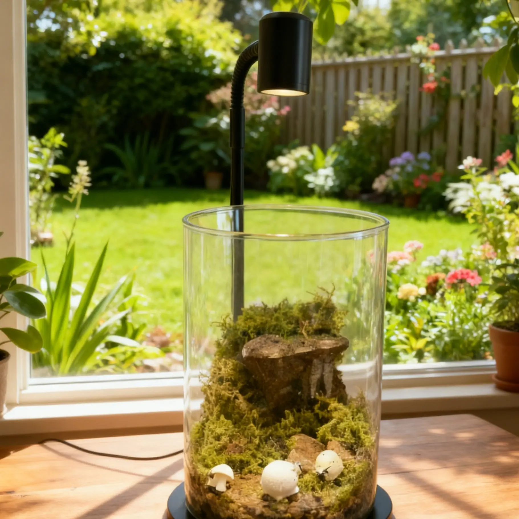 LED Glass Terrarium for Succulents & Moss | 6x4 inch Grow   Jar | Cute Home Office Garden Gift#LEDLight #HomeDecor #DeskDecor #AestheticRoom #CozyVibes #MinimalistDesign Adjustable USB Light Plant Powered