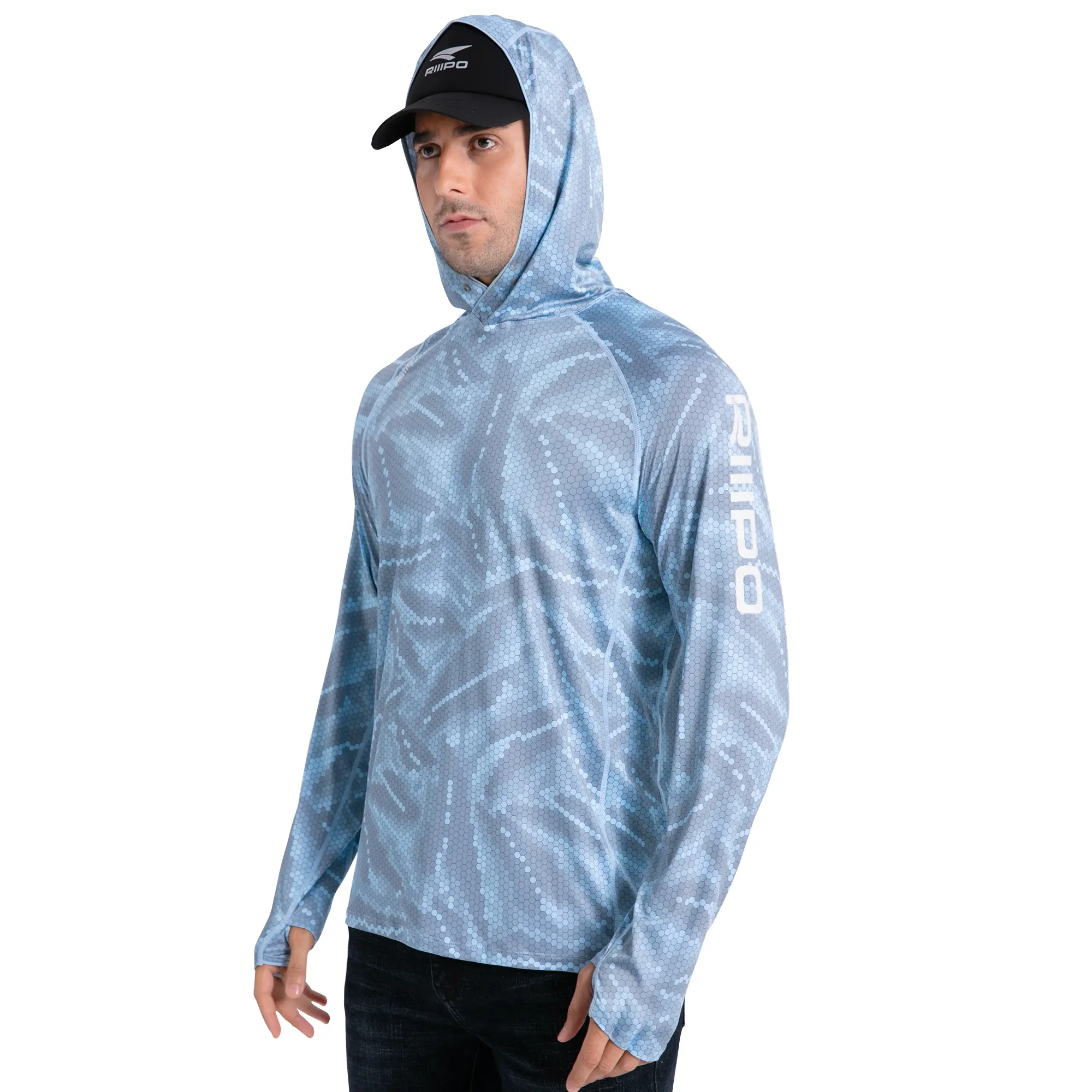 Sky Blue - Hexagon - Full Print