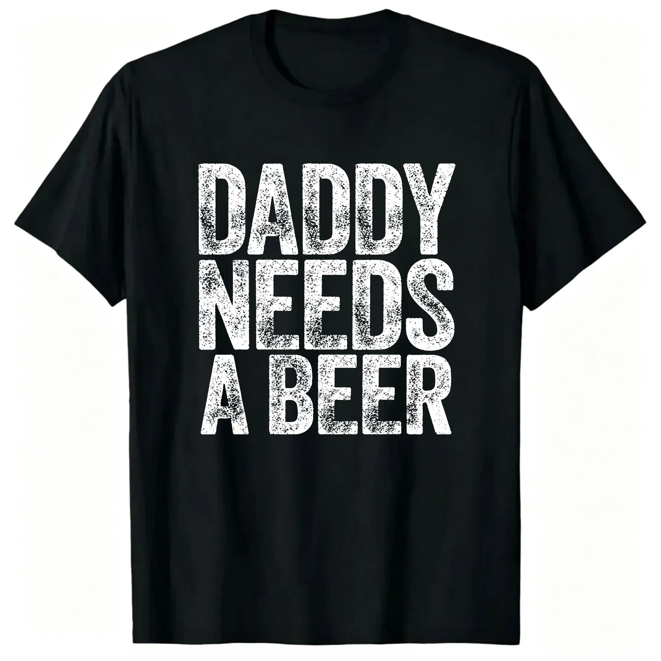 Men's 'Daddy Needs A Beer' Graphic T-Shirt - Shortsleeve Streetwear Everyday Top, Casual Fit Round Neck, Cargo-Inspired Mens Gift for Beer Lovers, Father's Day Meme Tee