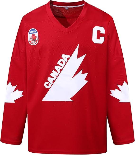 Men's CANADA #99 Ice Hockey Jersey Classic Embroidered Retro Breathable V-neck Long Sleeve Sweatshirt Gretzky Labatt Team Coupe Suitable For Game Training All Seasons Fitted 95% Polyester Christmas gifts UglySweaters