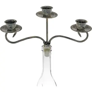 Wine Bottle Candle Holder Topper Candelabra – 3 Taper Candle Holder for Table Centerpiece or Home Décor