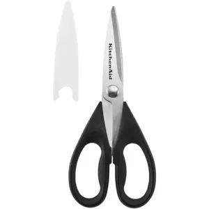 KitchenAid All Purpose Kitchen Shears with Protective Sheath for Everyday use, Dishwasher Safe Stainless Steel Scissors with Comfort Grip, 8.72-Inch, Black