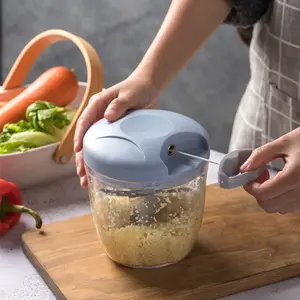 900ML Food Blender Mixer, Multi-Functional Chopper Meat Grinder Hand Pull Cord, Ideal for Quick Cooking, Durable Kitchen Tool, Multifunctional Durable Chopper, Vegetable Food Chopper