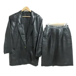 Pre-owned Loewe Lambskin Small Leather Goods Jacket Skirt Set