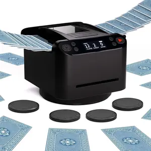 CARDSPIN Automatic Card Shuffler and Dealer Machine, 1-2 Deck Electric Playing Card Dealer with 4 Remotes, 12-Player 360°/180° Dealing for Poker, UNO, Blackjack & Family Games