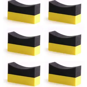 6Pcs Tire Contour Dressing Applicator Pads, Car Detailing Products for Gloss Shine, Color Polishing & Wax Application (Detailing Sponges for Snowshoeing Tire Maintenance)