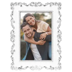 REGALWOVEN Picture Frame, Luxury Photo Frames with Glass Front, Plated  Photo Frame Tabletop Display Gift Ideas 5x7 Inch Silver