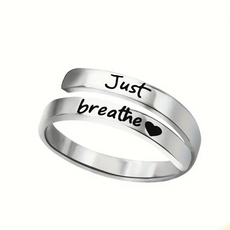 Silver Spiral Heart Ring