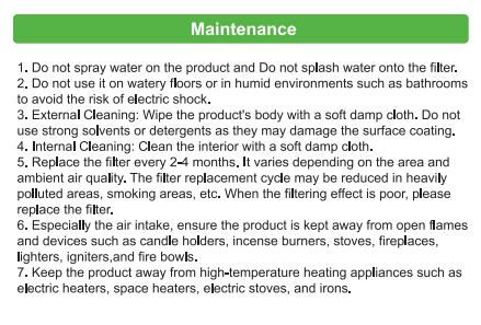 MB-032 Mini Air Purifier,HEPA Air Filter, Allergy Relief, Dust, Pollen, Odor Control, Ideal for Small Room/Car