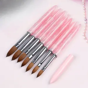 Trendy Pink Starry Sky Nail Art Crystal Pen, Soft Mink Bristle Brush, Crystal Powder & Crystal Liquid, All In One Manicure DIY Tools