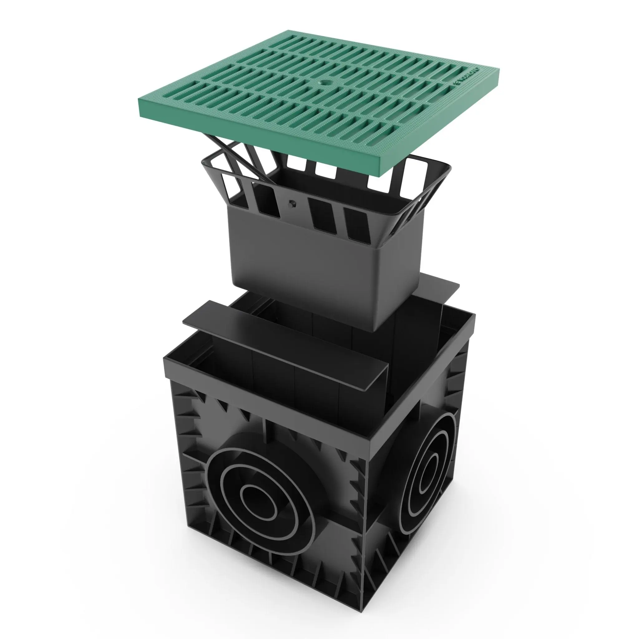 12x12 Catch Basin w/ Green Grating Package