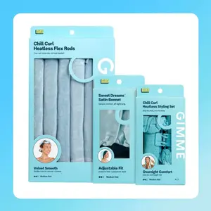 GIMME Beauty Dream Curl Bundle - Heatless Curling Set + Flex Rods + Satin Sleep Bonnet | Heat-Free Overnight Styling (3-Piece)