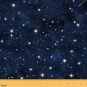 Galaxy Fabric by The Yard,Outer Space Decorative Waterproof Outdoor Fabric,Black Universe Printed Upholstery Fabric,Starry Sky DIY Reupholstery Fabric