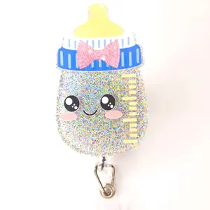 Baby bottle - badge reel - badge holder - retractable badge holder - identification holder - baby bottle reel - NICU reel - alligator clip - L&D badge holder - healthcare worker - cute gift - new parents reel - nurse reel