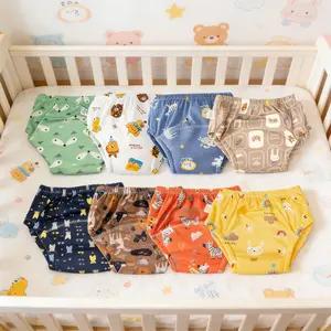 8-Piece Baby Potty Training Pants, Unisex Toddler Diaper Covers, Breathable & Washable, Cartoon Patterns, All Seasons Use