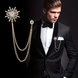 High-end Crown Brooch Korean Version Men's Suit Accessories British Style Atmosphere Crown Corsage Collar Pin Collar Buckle
