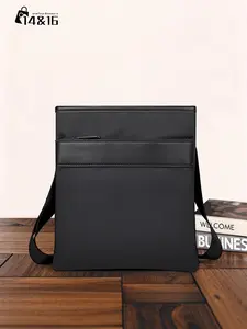 Men's Business Solid Color Zipper Crossbody Bag, Fashionable PU Leather Shoulder Bag for Daily Used, Casual Trendy Versatile High-quality Daily Commuting Bag, Commuter Crossbody Bag, Versatile Shoulder Bags
