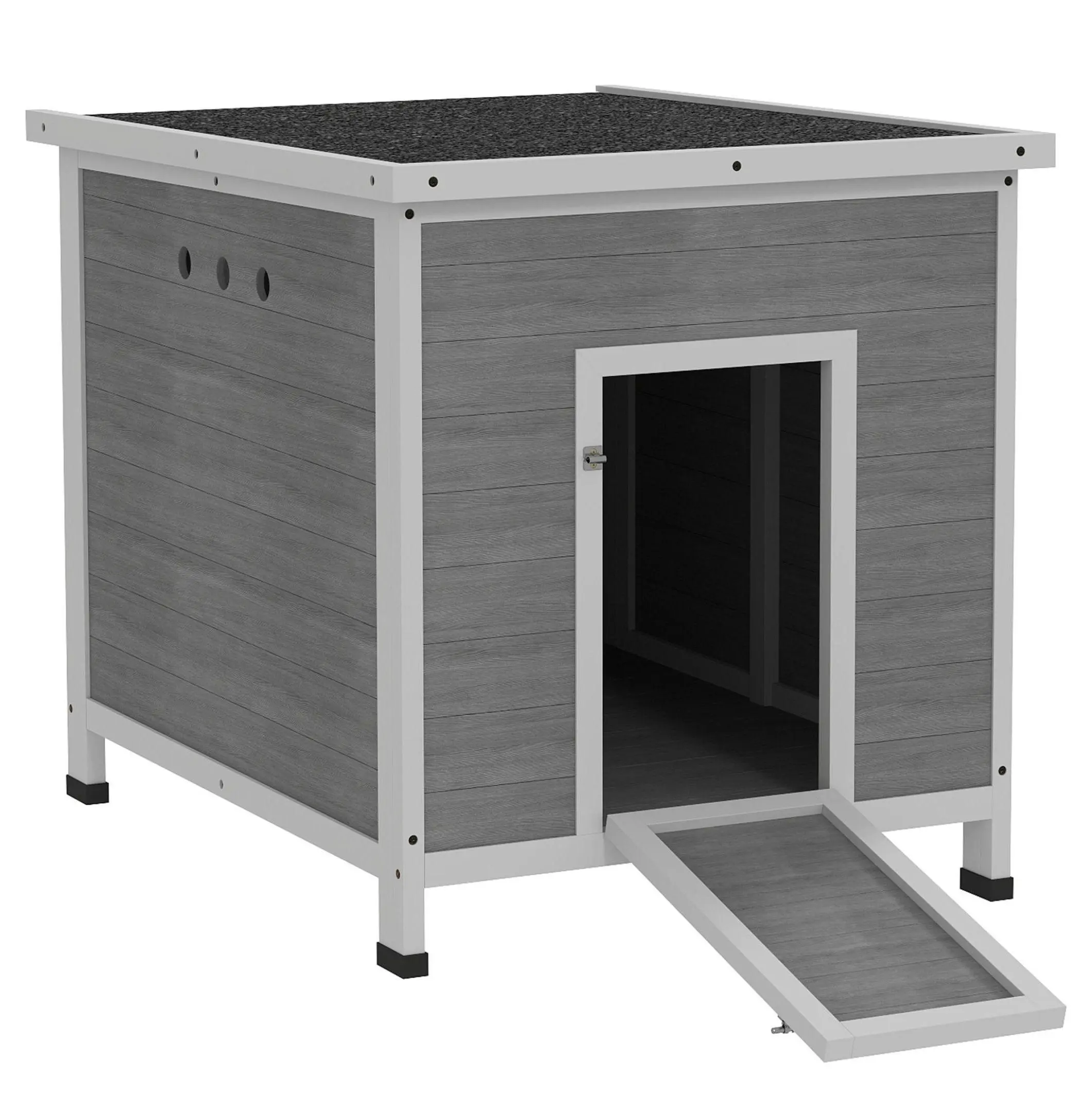 Wooden Chicken Coop for 2-4 Chickens, Outdoor Elevated Hen House with Waterproof Design, Front Door as Ramp, Openable Roof, 24.8" W x 32.3" D x 29.9" H, Elevated Design