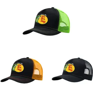 mens hats Funny Bass Fishing Graphic Trucker Hat for Men, Black Orange Mesh Back Cap, Adjustable Outdoor Fishing Cap