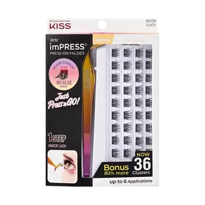Impress Falsies Self Adhesive Eyelashes, 36 Lash Clusters - Natural