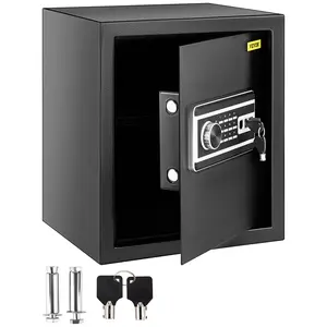 VEVOR Safe Box, 1.7 CU. FT Fingerprint Safe Box for Money with 2 Keys Digital Keypad, Q235 Steel Safe Box for Storing Cash, Jewelry, Pistols, Documents, Watches in Home Office Hotel