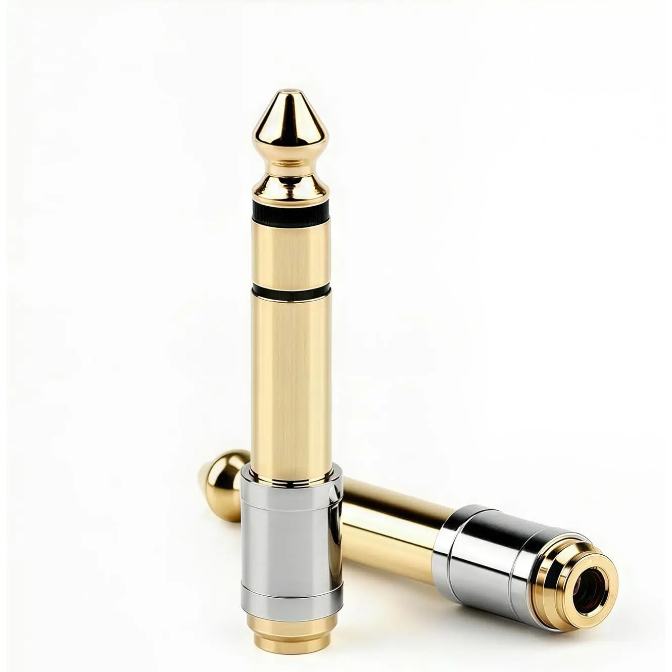 6.35mm (1/4 inch) Male to 3.5mm (1/8 inch) Female Headphone Adapter - 24K -Plated Audio Jack Converter for Electric Piano and Drums, Amp, Guitar, Mixing Console, Aux  - 2 Pack