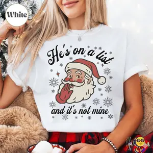 Anti Trump Santa Claus T-shirt, FDT Xmas Shirt,  He's On The List Holiday Tshirt, Sweatshirt,Hoodie Casual Cotton